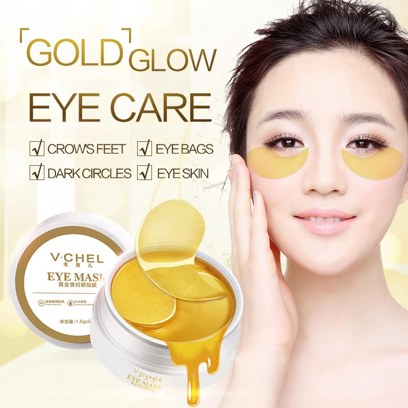 60pcs Gold/Seaweed Collagen Eye Mask Face Anti Wrinkle Gel Sleep Gold Patches Moisturizing Care | Красота и здоровье