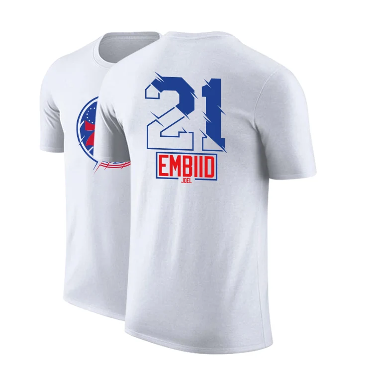 Joel Embiid Бен Симмонс Тобиас Харрис футболка с коротким рукавом хлопок спортивная баскетбольная футболка dpoy фирменный дизайн