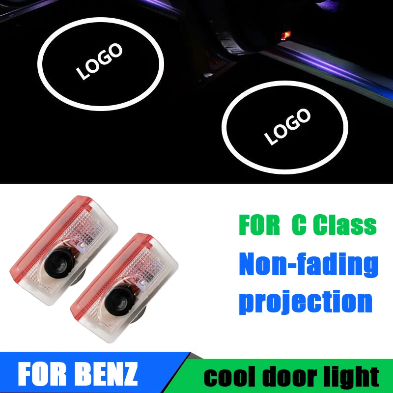 2PC 12V LED car door laser projector logo Welcome Shadow Lamp for Mercedes / Benz C Class W205 | Автомобили и мотоциклы
