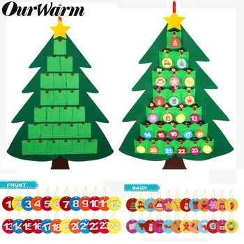 

Christmas Advent Calendar Pouch DIY Countdown Calendar Flip Pattern and Numbers Wall Hanging Ornament New Year Home Decoration