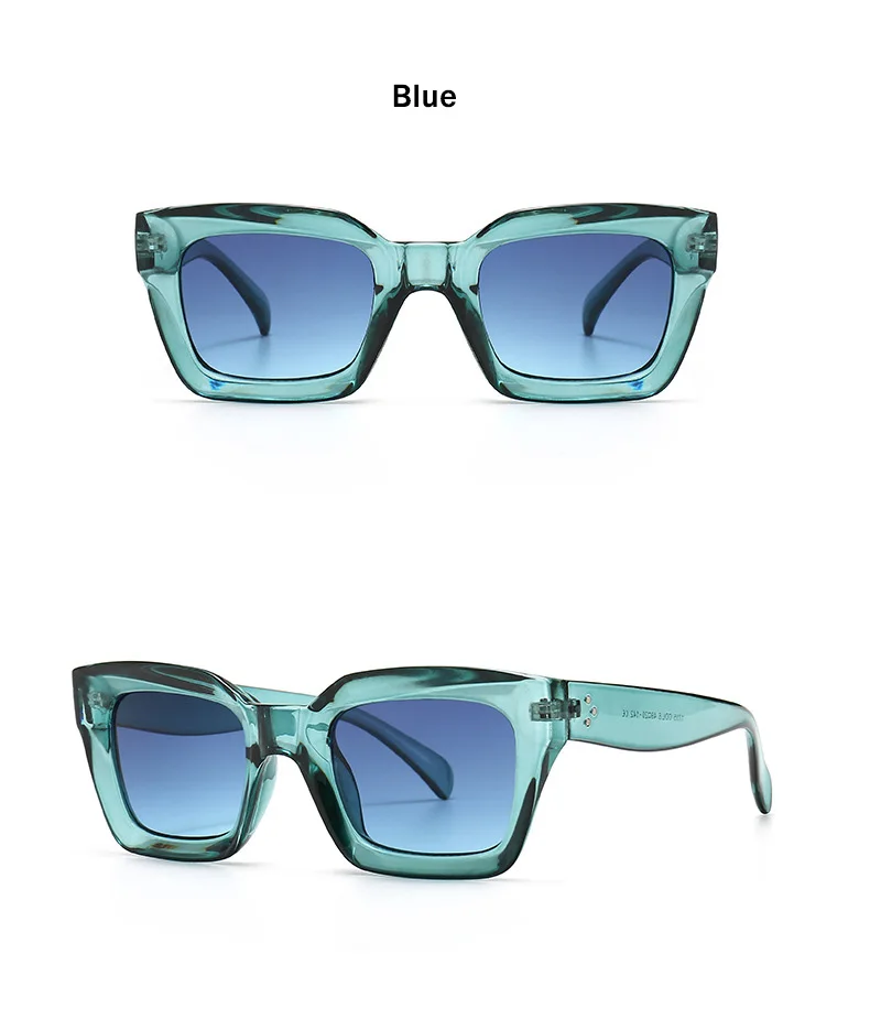 Square Sunglasses Women Retro Gradient Clear Lens Glasses_voghion.com