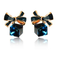 Новое поступление женские элегантные маленькие свежие серьги с бантиком квадратные серьги-гвоздики гипоаллергенные женские ювелирные изделия Аксессуары для ушей