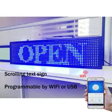 P10 Led синий цвет знак для интерьера помещения 26 ''x 8'' с Wi-Fi соединение прокрутка светодиодная надпись(синий