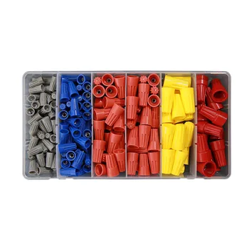

158pcs Electrical Wire Connector Cap Screw Terminal Pressure Line Home Plastic Reusable Rotating Spring Inserted Twisted On Mini