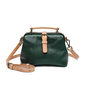

Unique Designer Genuine Soft Natural Cow Leather Women's Small Doctor Purse Lady Clutch Bag Female Single Crossbody Shoulder Bag
