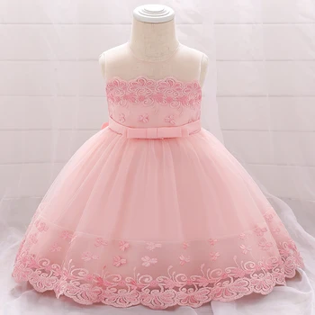 

Shiny Toddler Little Girl's Smudge Flower Embroidery Bow Princess Birthday Party Sing Ball Gown Dress