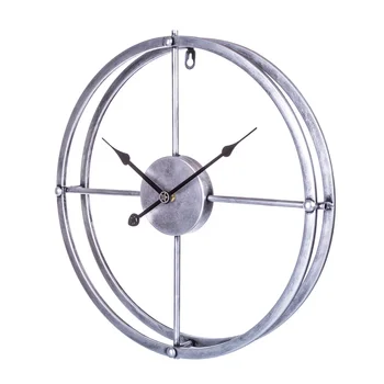 

16 Inches 40cm Retro Simple Style Iron Wall Clock Silent Design Hanging Clocks Home Decor Christmas Gifts 2019 Saat - Silver
