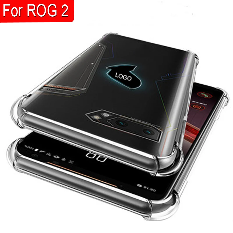 

For Asus ROG Phone2 ZS660KL Case Airbags Buffer Full Protection Case For ROG Phone II 2 Case Clear TPU Shockproof Back Cover