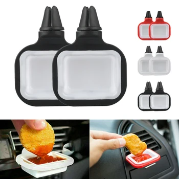 

2pcs Universal Vent In Car Drinks Cup Saucem Dip Clip In-car Sauce Holder For Ketchup Dipping Sauces Car Accessories TSLM1