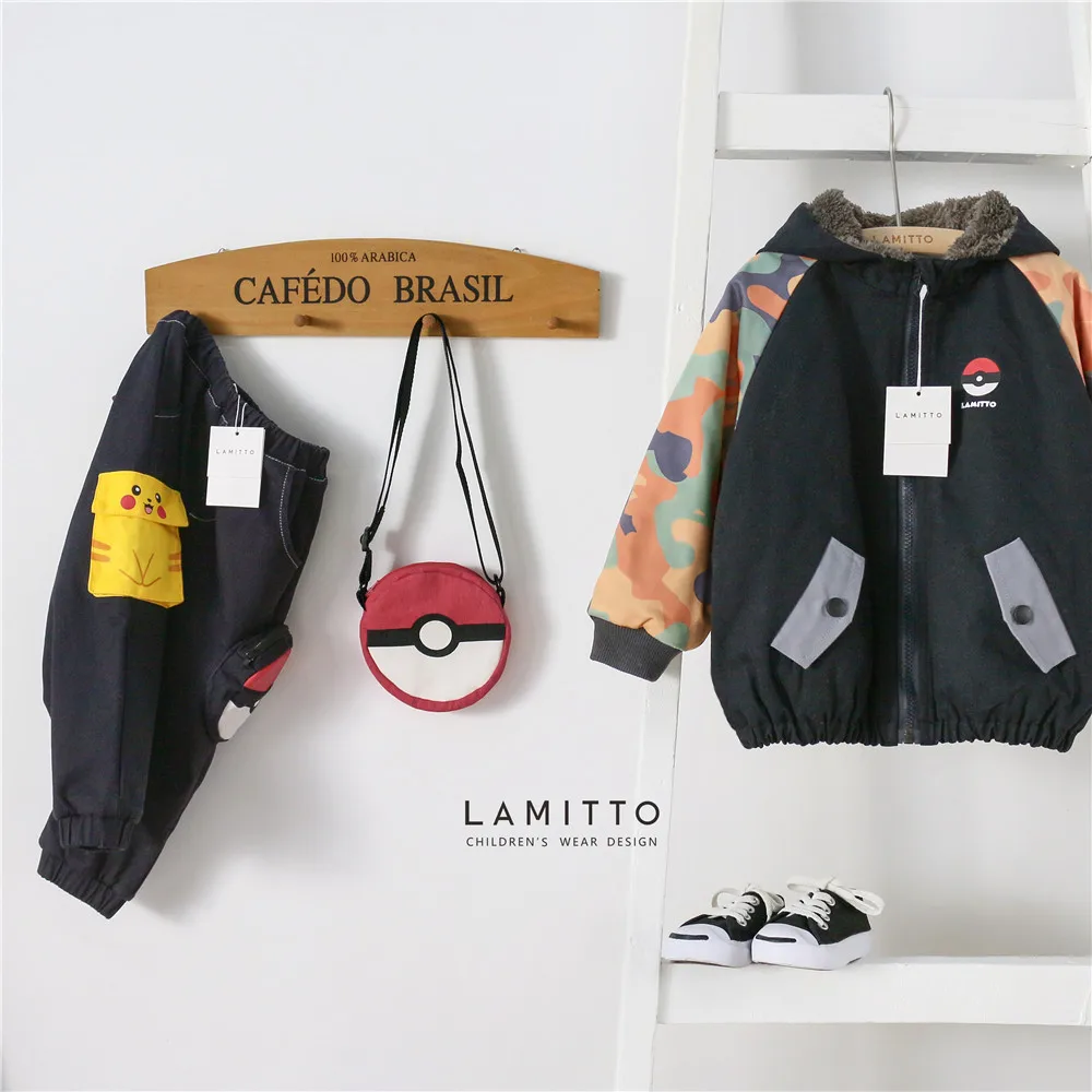 Tonytaobaby Autumn/winter Dress New Boys and Girls Baby Wear Cartoon Short Plush Inside Pants