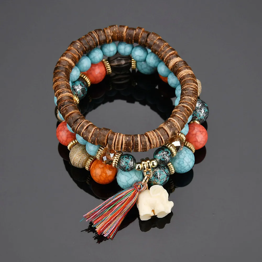 Fashion Jewelry Beads Women Men Crystal Charm Bracelets Multilayer Bangles Candy Color | Украшения и аксессуары