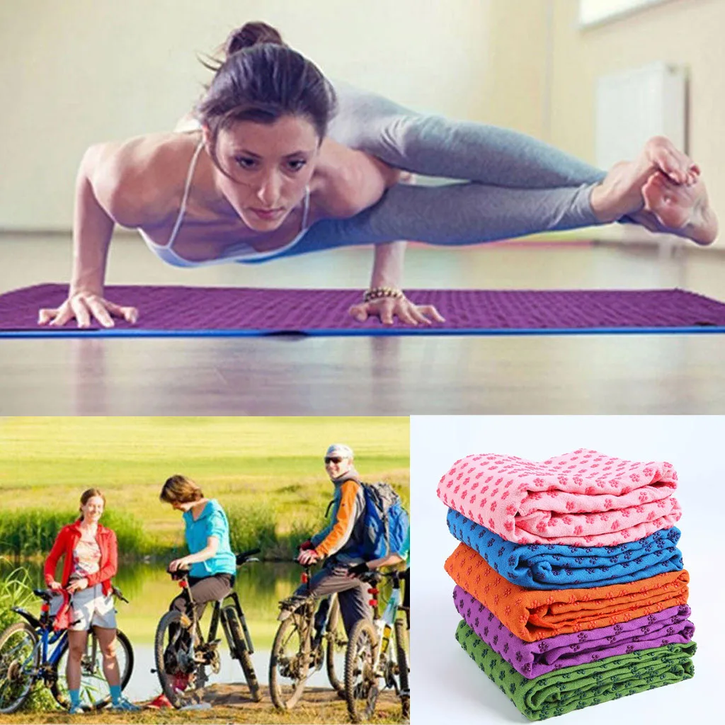 183 см* 61 см нескользящий коврик для йоги, полотенце, одеяло для занятий спортом, фитнесом, упражнениями, пилатесом, тренировками, не скользит