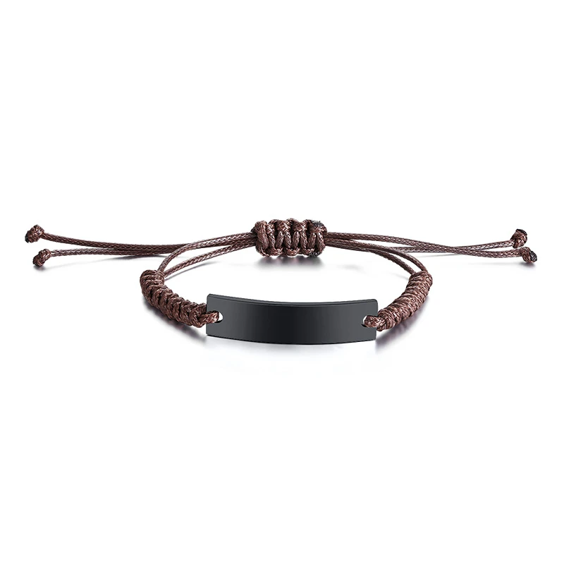472BZpicture Customize Stainless Steel Blank ID Tag Bracelet For Men Women Children Personalized Bracelet Adjustable GOD IS GREATER Jewelry - Окраска металла: 472BZpicture