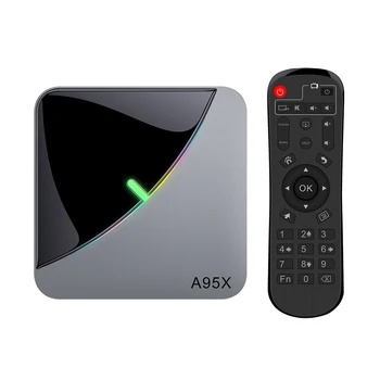 

VHXSIN 50PCS/LOT A95X F3 Air Smart TV Box Android 9.0 Amlogic S905X3 Quad Core Max 4GB 64GB with RGB Light G31 GPU Dual wifi