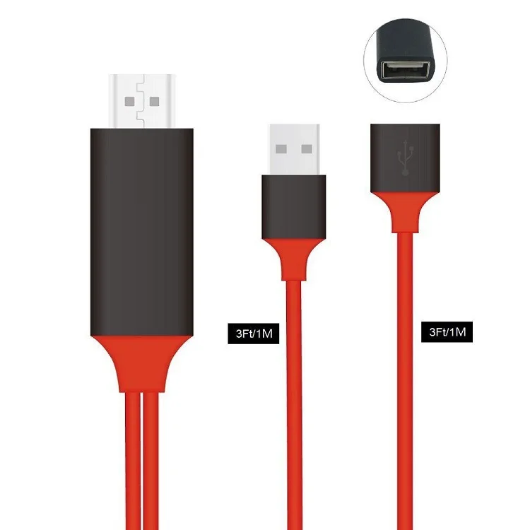 

RIVOER Mobile phone to screen HD cable Apple Android phone type-C universal three in one HDMI TV audio adapter HDTV same screen