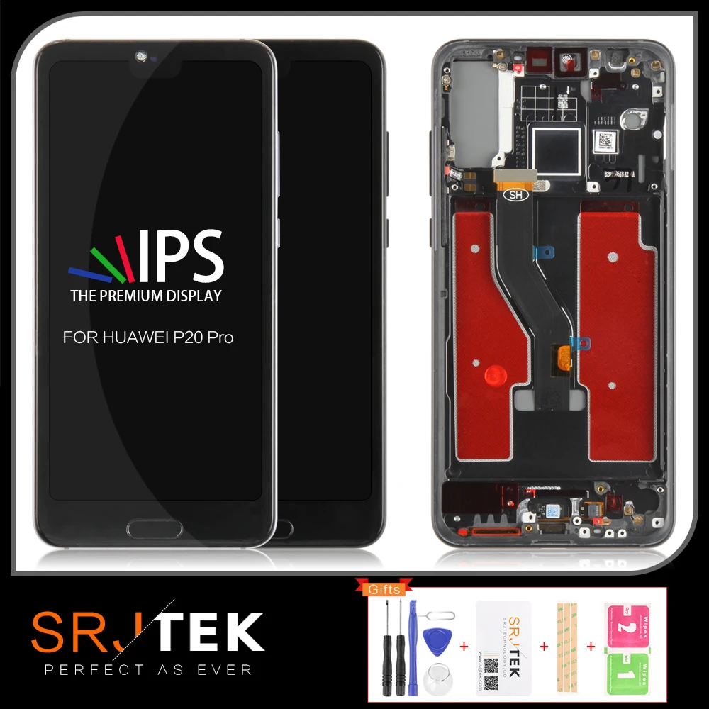 SRJTEK 5,84 ''для huawei P20 Pro ЖК-дисплей сенсорный экран матрица дигитайзер сенсор для huawei P20 Plus стекло с рамкой