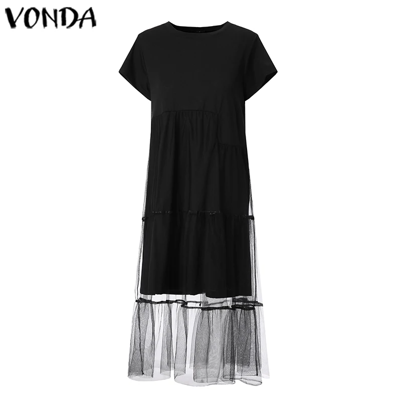 VONDA, женское кружевное Макси длинное платье, богемный пляжный сарафан, лето, праздничные платья для женщин размера плюс, сексуальные вечерние платья, S-5XL
