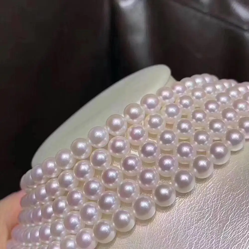 D128 Fine Jewelry Natural Fresh Water Sakura Light Pink Pearl 7-8mm Peals Necklaces for Women Pearls | Украшения и аксессуары