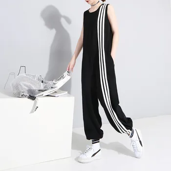 

Jumpsuit Women Solid Rushed Vadim Real Body Feminino Free Shipping 2020 Jumpsuit Vest Sleeveless Loose Trousers Wide Leg Female