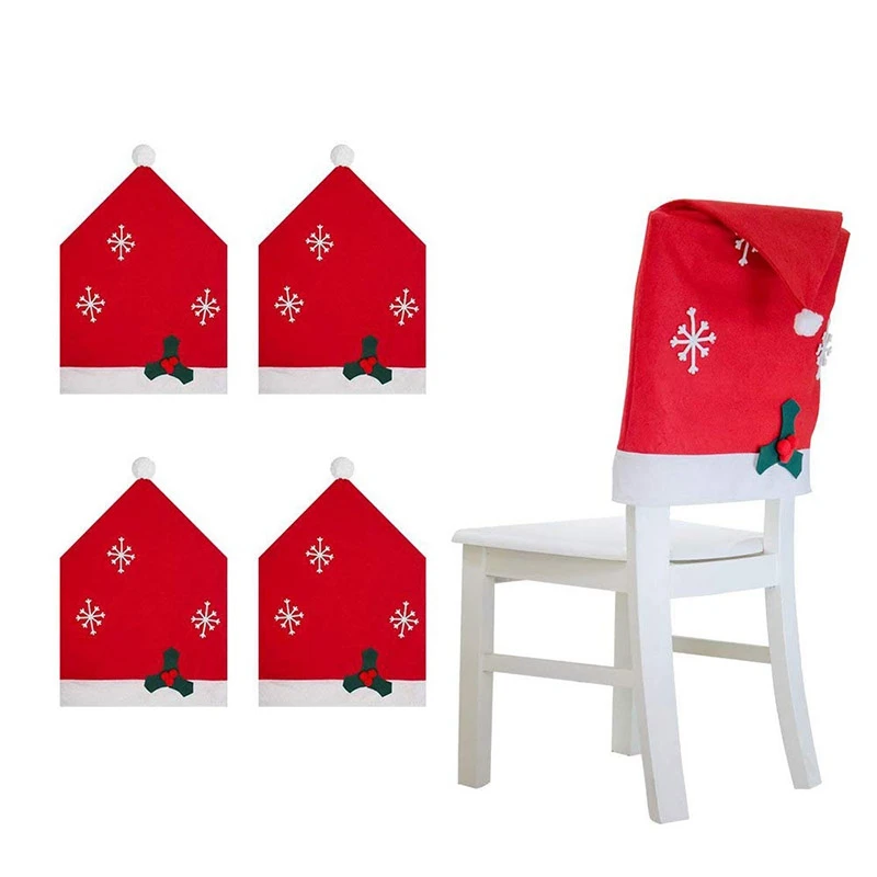 Christmas Holiday Santa Chair Hat Cover Tablecloth Christmas Party Table Dinner Decoration Home Decor
