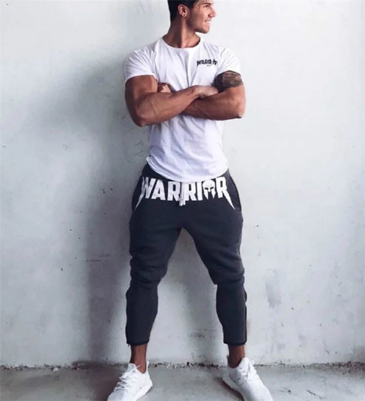 Летние спортивные брюки мужские s Warrior с принтом ног мужские зауженные брюки для тренировок и фитнеса брюки бегунов человек хип хоп спортивные брюки