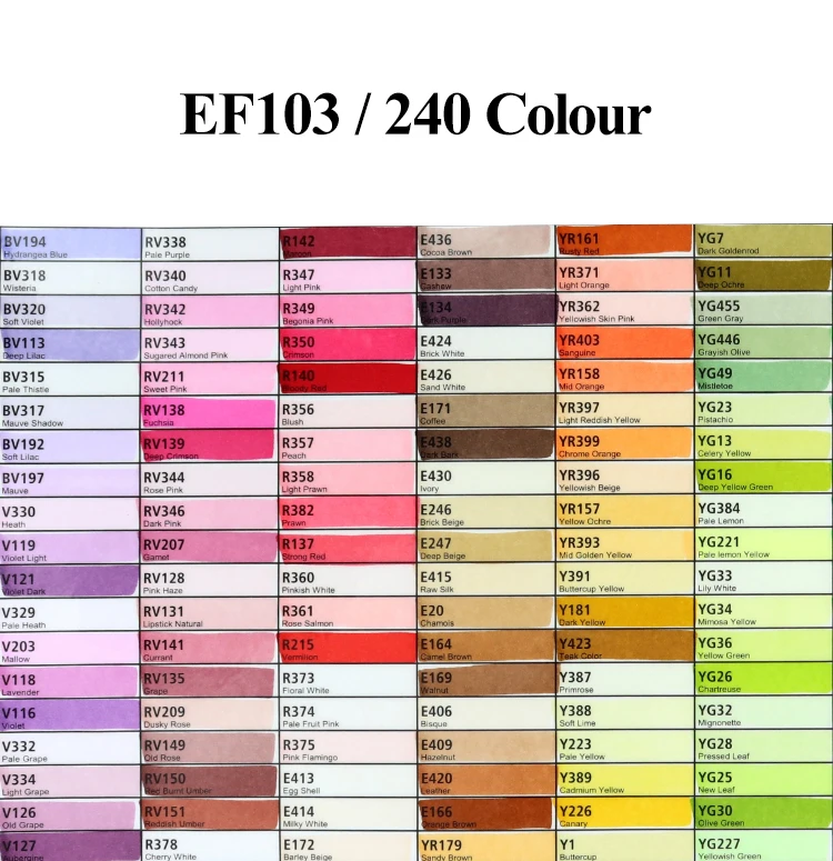 Finecolour маркер для рисования/Пластик Портативный твердую коробку EF100/101/102/103 160/240/480 Цвета на спиртовой основе чернила Маркер двойная головка чистящей щетки