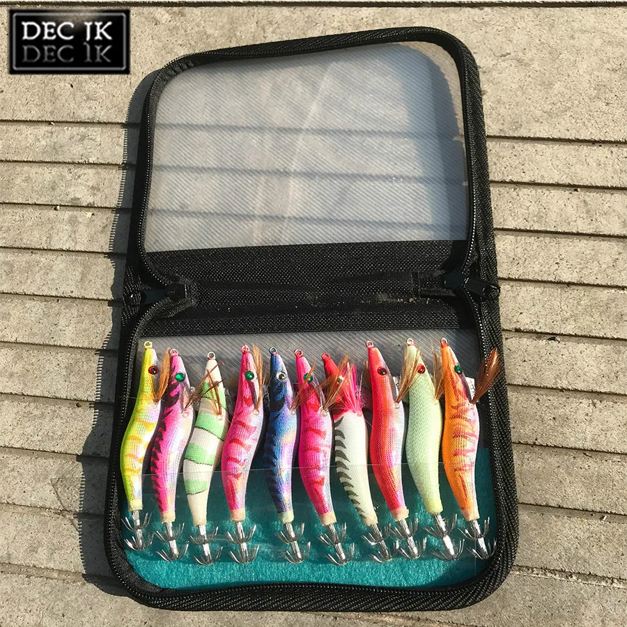 Polvo do Mar para a Pesca de Isca Artificial Camarão Madeira Lula Isca Jig Gancho Kit - Chocos Jigs Enfrentar Wobbler 10 Pçs Set 2.5 3.0 3.5 3 Kit Polvo Do Mar Para a Pesca