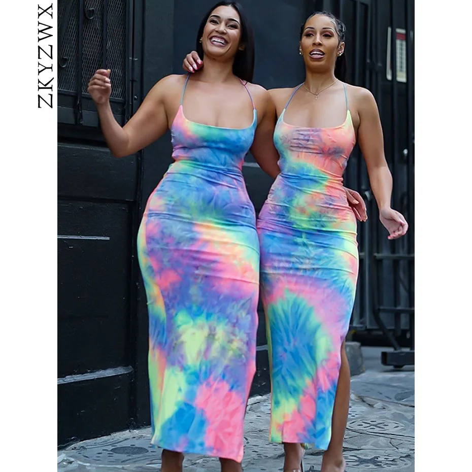 tie dye long dresses