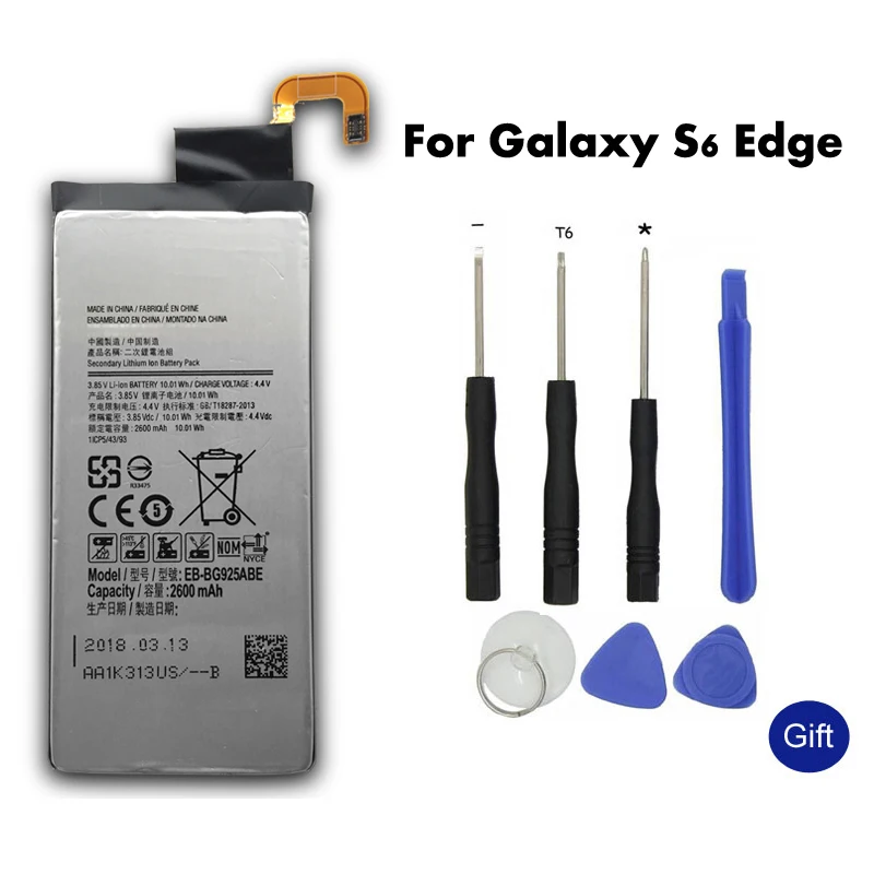 

FOR SAMSUNG Original Spare EB-BG925ABE Battery 2600mAh For Samsung GALAXY S6 Edge G9250 G925FQ G925F G925S S6Edge G925V G925A