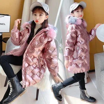 

2020 Fashion Teenage Girl Clothes Winter Jacket Warm Thick Coat Children's Clothing Kids Parka Big Fur Hooded Outerwear For 3-14