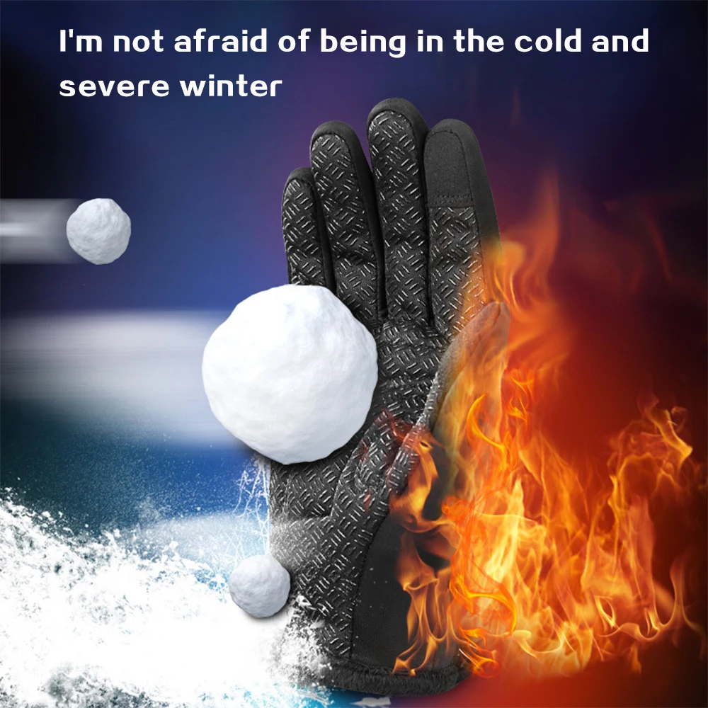 Теплые лыжные перчатки для мужчин и женщин Зимние флисовые водонепроницаемые