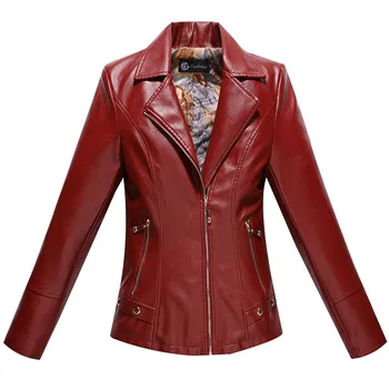 

SWQZVT Leather Jacket Women New Short Motorcycle Bomber Jacket 2020 Spring Autumn Office Lady Coats and Jackets Women