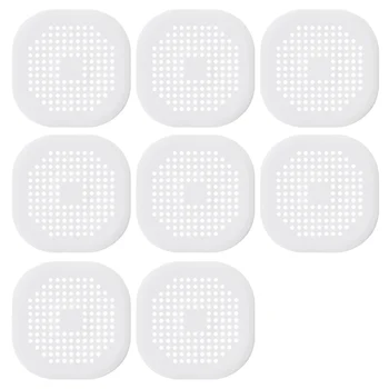

Hair Extension Drain Protector Cover 8 Squares, Filter for Bathroom Bathtub Shower, Large and Small, White