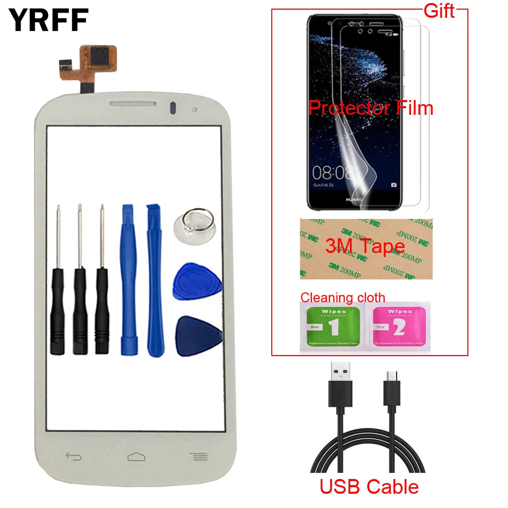 

Front Glss For Alcatel One Touch Pop C5 5036D OT5036 OT5036D 5036 Touch Screen Glass Digitizer Panel Sensor + Protector Film