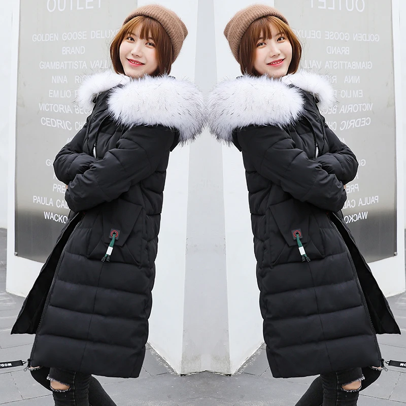 Women Winter Jacket Arrival With Fur collar Hooded Long Coat Cotton Padded Warm Parka plus size 7XL Womens Parkas