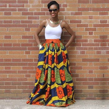 

African Clothes for Women Dashiki Skirt Traditional Clothing Print High Waist Long Maxi Skirt Plus Size Africa Clothes Nigerian