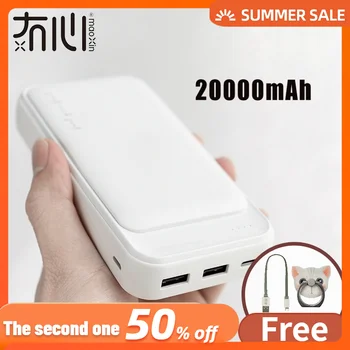 

Maoxin power bank 20000mah micro and type c dual input dual usb output slim pure black white for mobile phone switch game