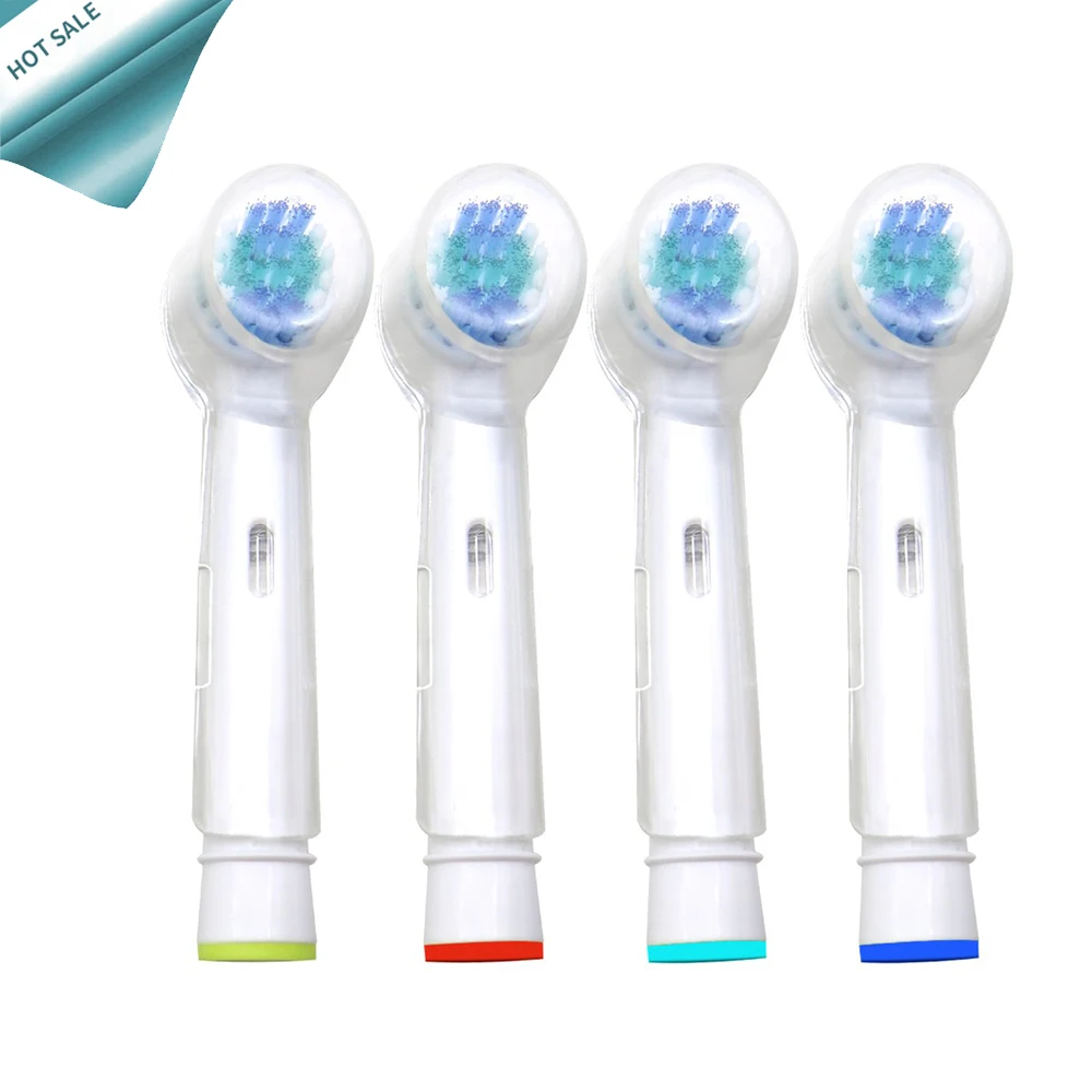 4X Testine Di Ricambio + Tappi Per Oral-B Electric Fit Advance Power/Pro Health/Triumph/3D Excel/Vitalità Pulizia Di Precisione