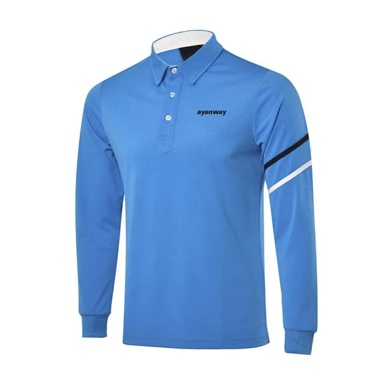 AYANWAY golf рубашка с длинными рукавами Мужская рубашка с длинным рукавом для гольфа jeyseys Мужская спортивная рубашка с отложным воротником мужская одежда для гольфа можно настроить логотип
