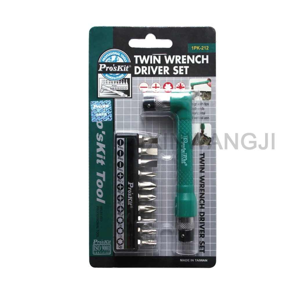 Pro'sKit 1PK-212 Набор прецизионных отверток 10 В1 головки драйвера L стиль двойной конец гаечный ключ драйвер для дома работы компьютера ремонт