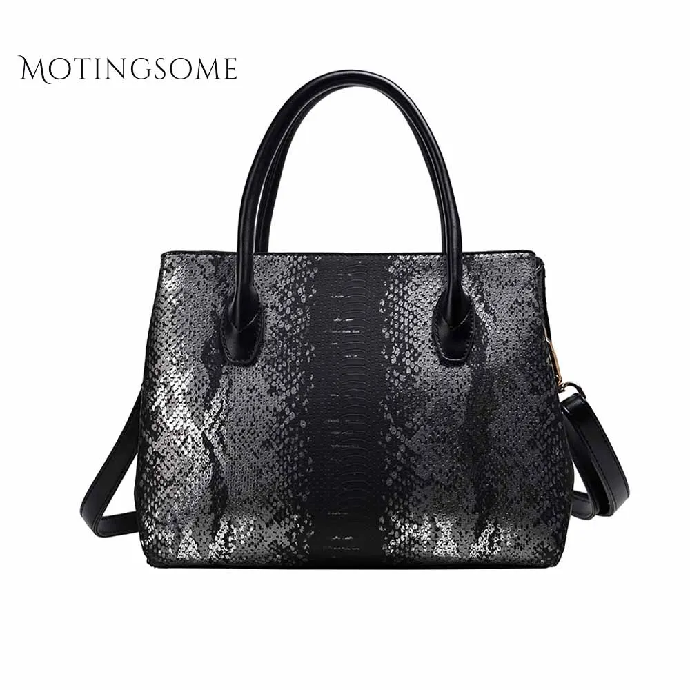 Женская сумка тоут с текстурой змеиной кожи 2019|Сумки ручками| |