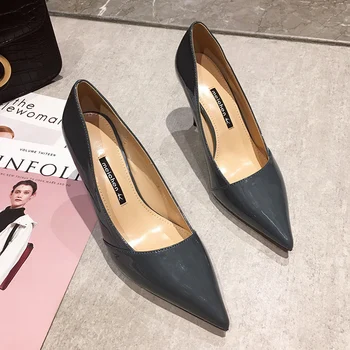 

2020 large size women pumps pu pointed toe spring summer single shoes sexy thin high heels party wedding shoes woman U22-91