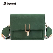 ALNEED נשים קטן דש תיק שליח Bolsa מצמד שקיות עבור גבירותיי נקבה רחב לסרוג רצועת Crossbody כתף שקיות מיני ארנק(China)