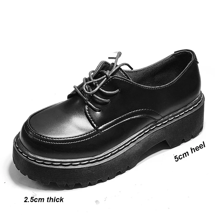 Модные женские повседневные туфли в стиле дерби Женские модельные на платформе