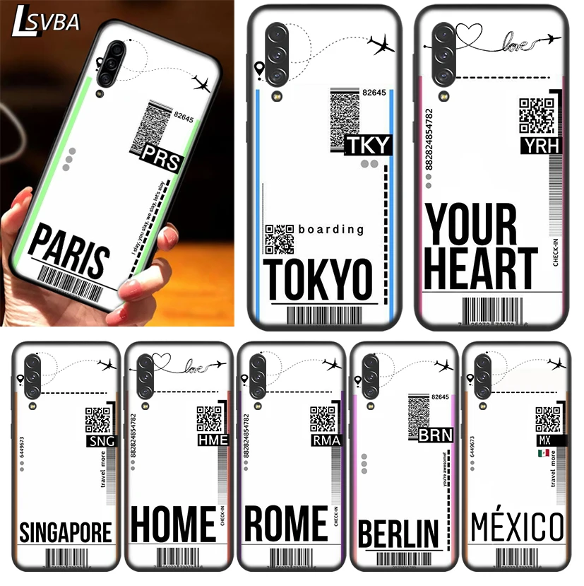 

Fly Ticket Paris Tokyo for Samsung Galaxy A90 5G A80 A70S A70 A60 A50 A50S A40 A30S A20S A20E A20 A2 Core A10 Phone Case