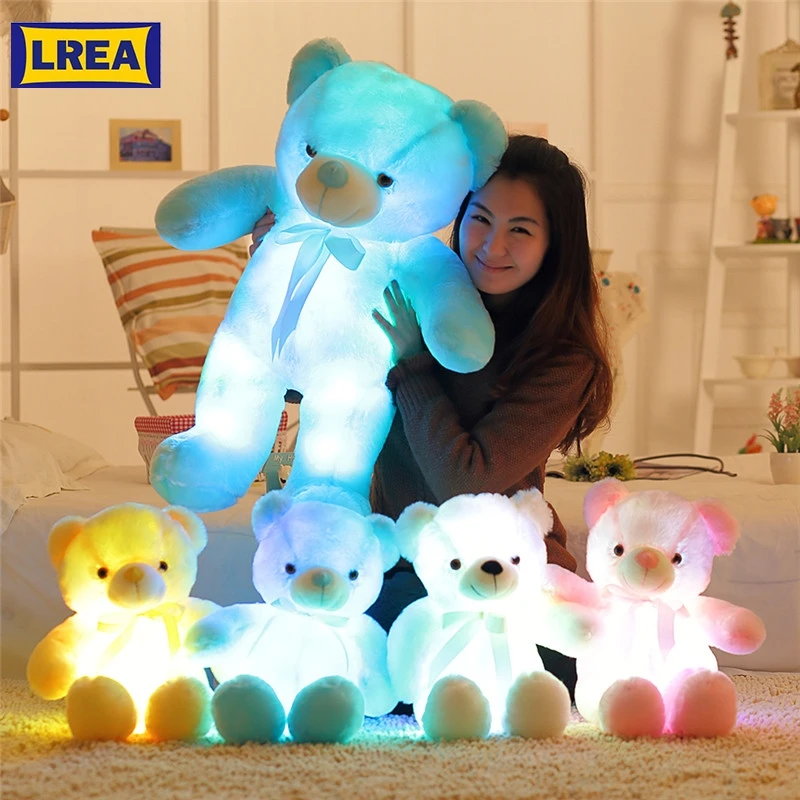 

LREA 1pc 50cm cojines plush Cartoon bear Creative Light Up LED for Children as a toy or adults bedding sofa cushions