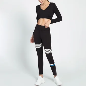 

Sexy Women Yoga Suit Long-Sleeved Suit Lifting Buttocks Dry Running Gym 2 Sets Sport Suit Tracksuit Workout Clothes Yoga Sets