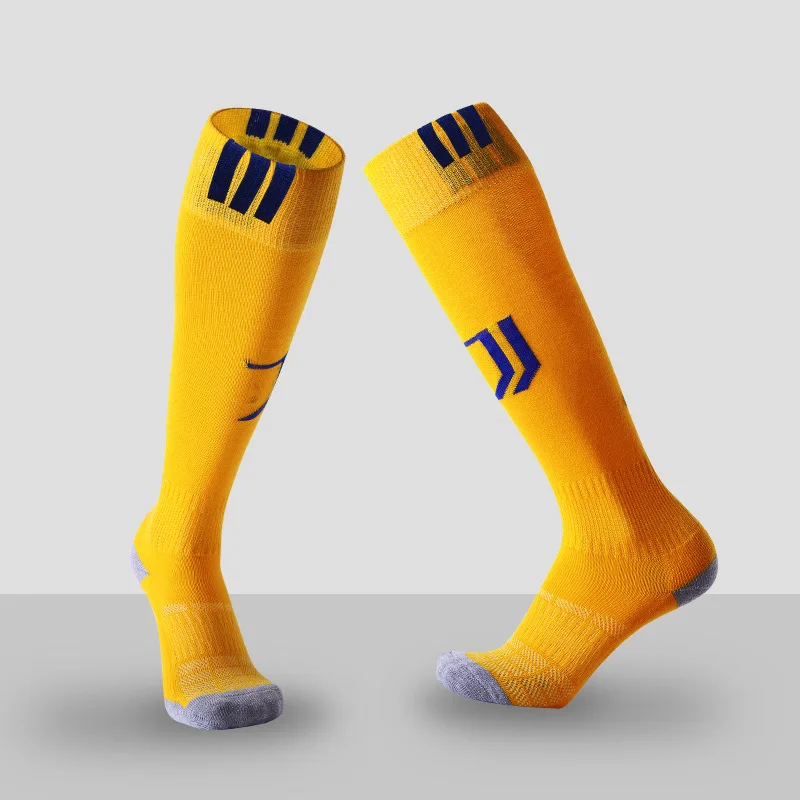 Мужские носки для футбола, профессиональный футбольный клуб, противоскользящие, толстые, теплые, соковыжималки, гольфы для взрослых - Цвет: Yellow