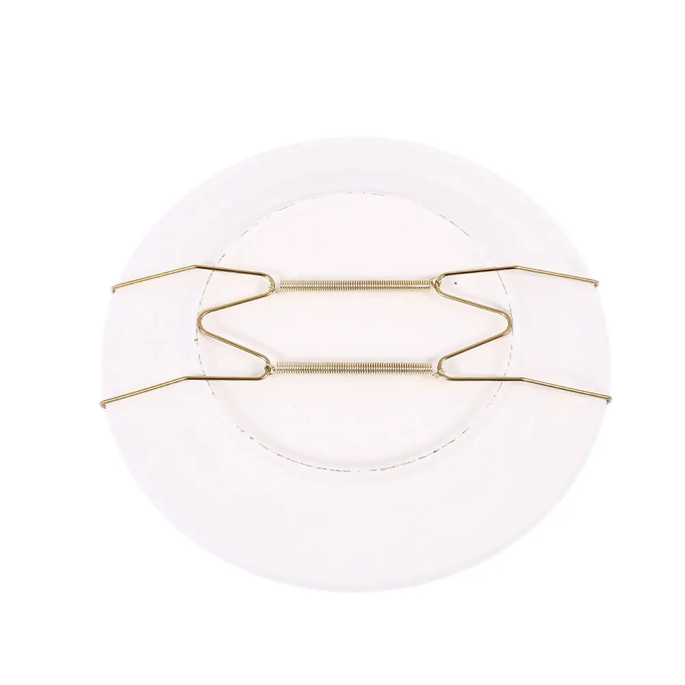 Gold Holder Hanging Metal Wire Bowl Tableware Fold Hook Plate Spring Wall Hanger Practical W-Type Disc Home Decoration