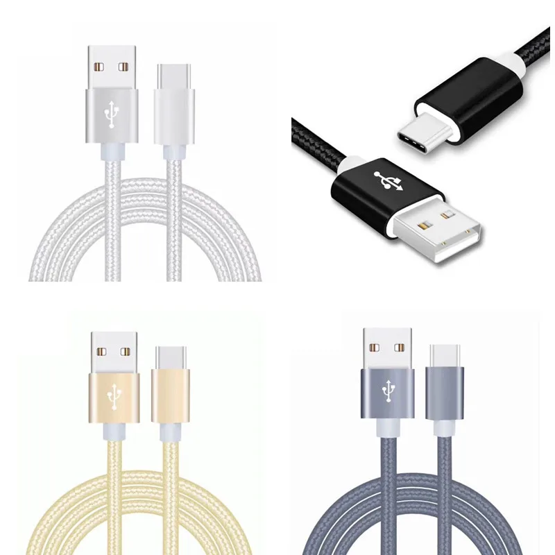 500 шт 2 м/6 футов высокоскоростной металлический USB плетеный кабель для быстрой